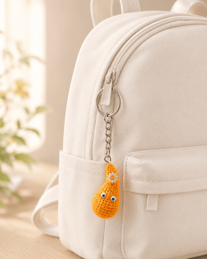 Dropsi Schlüsselanhänger – Zweifarbiger Begleiter PINK-ORANGE mit Glanz - The Dropsis World