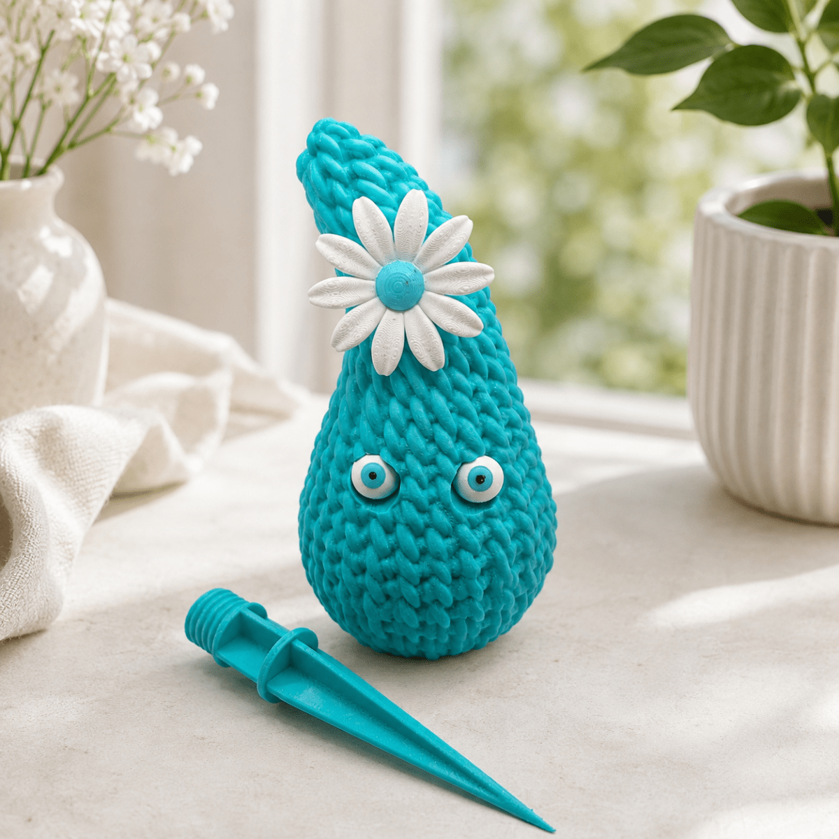 Großer Deko-Dropsi mit Blume – 18 cm - The Dropsis World